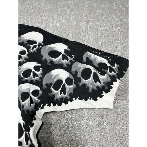 Vintage 1992 Liquid Blue All Over Print Skull T Shirt Single Stitch Mens Large - Picture 7 of 7